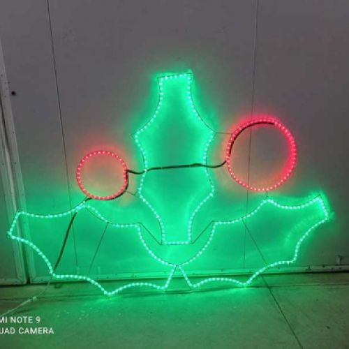 Luces navideñas en forma de acebo